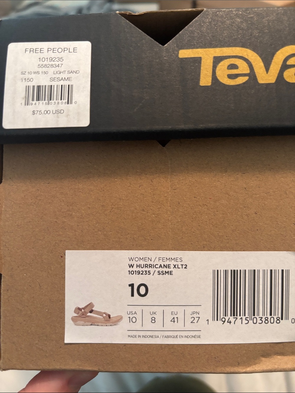 Teva hurricane XLT2 sandals in sesame tan/cream - Picture 4 of 6